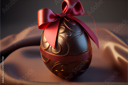 Easter egg, chocolate illustration created with Generative AI technology