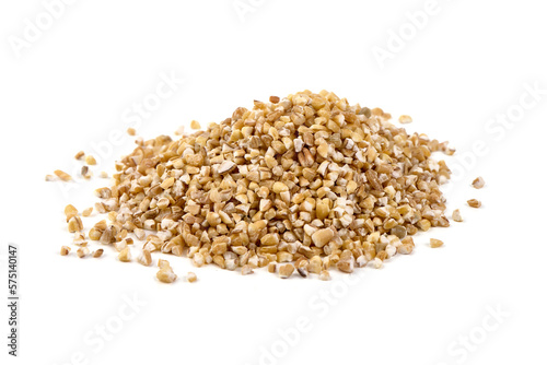 Barley groats, isolated on white background. High resolution image.