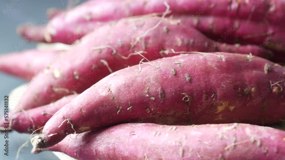 Close up of raw sweet potato in a bowl Close up of raw sweet potato in a bowl