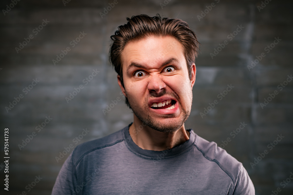 Fototapeta premium Young man emotional portrait