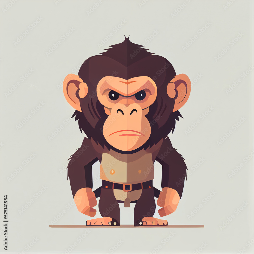 Vector illustration of an monkey, created with Generative AI technology