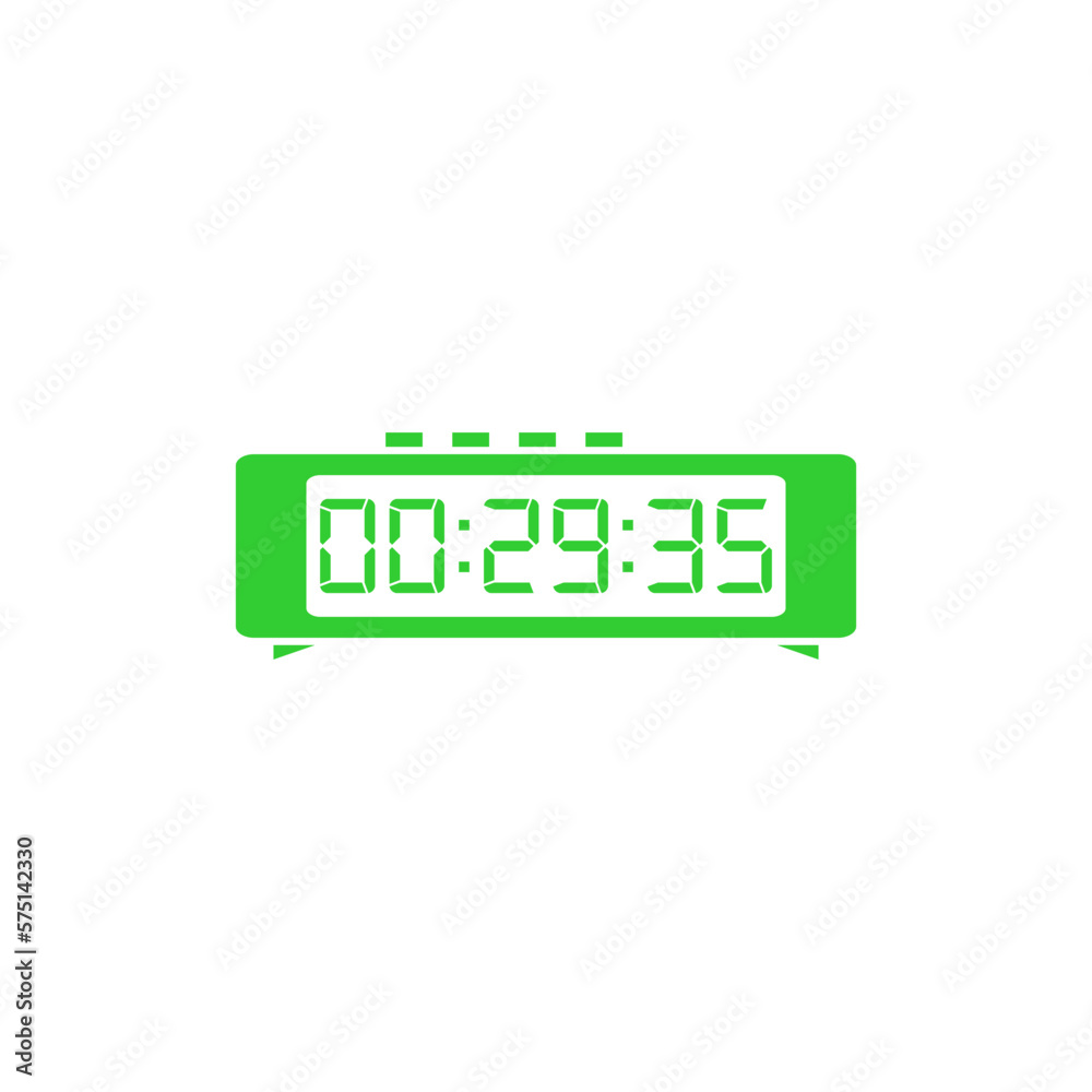 Digital clock icon vector design illustration. Digital clock icon vector design illustration.