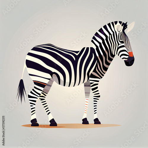Vector illustration of an zebra  created with Generative AI technology