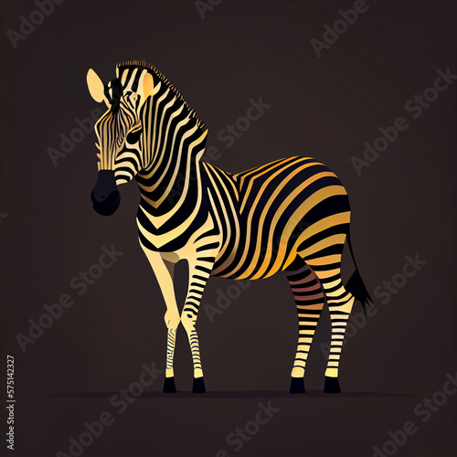 Vector illustration of an zebra  created with Generative AI technology