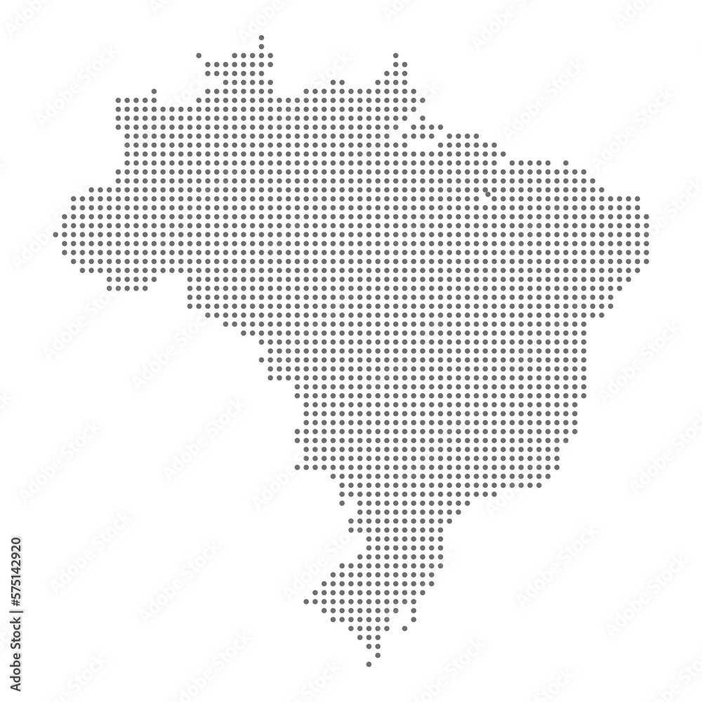 Map of Brazil dotted

