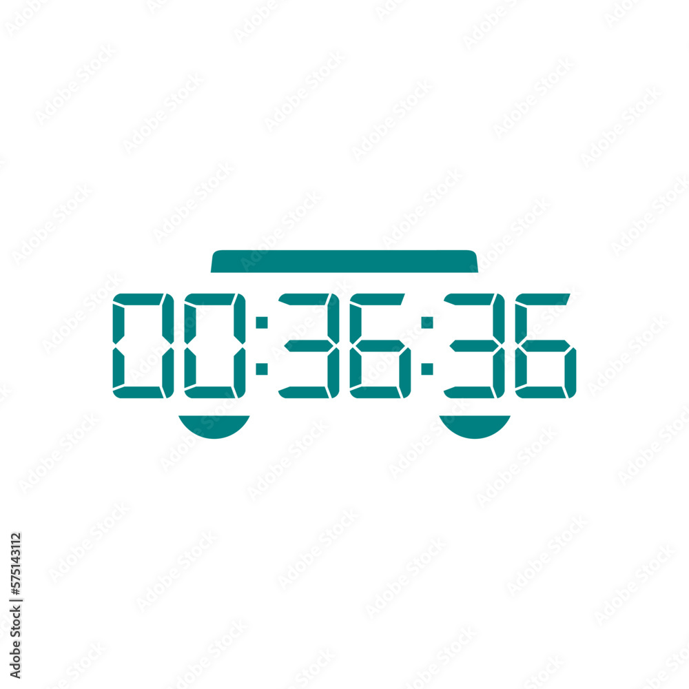 Digital clock icon vector design illustration. Digital clock icon vector design illustration.