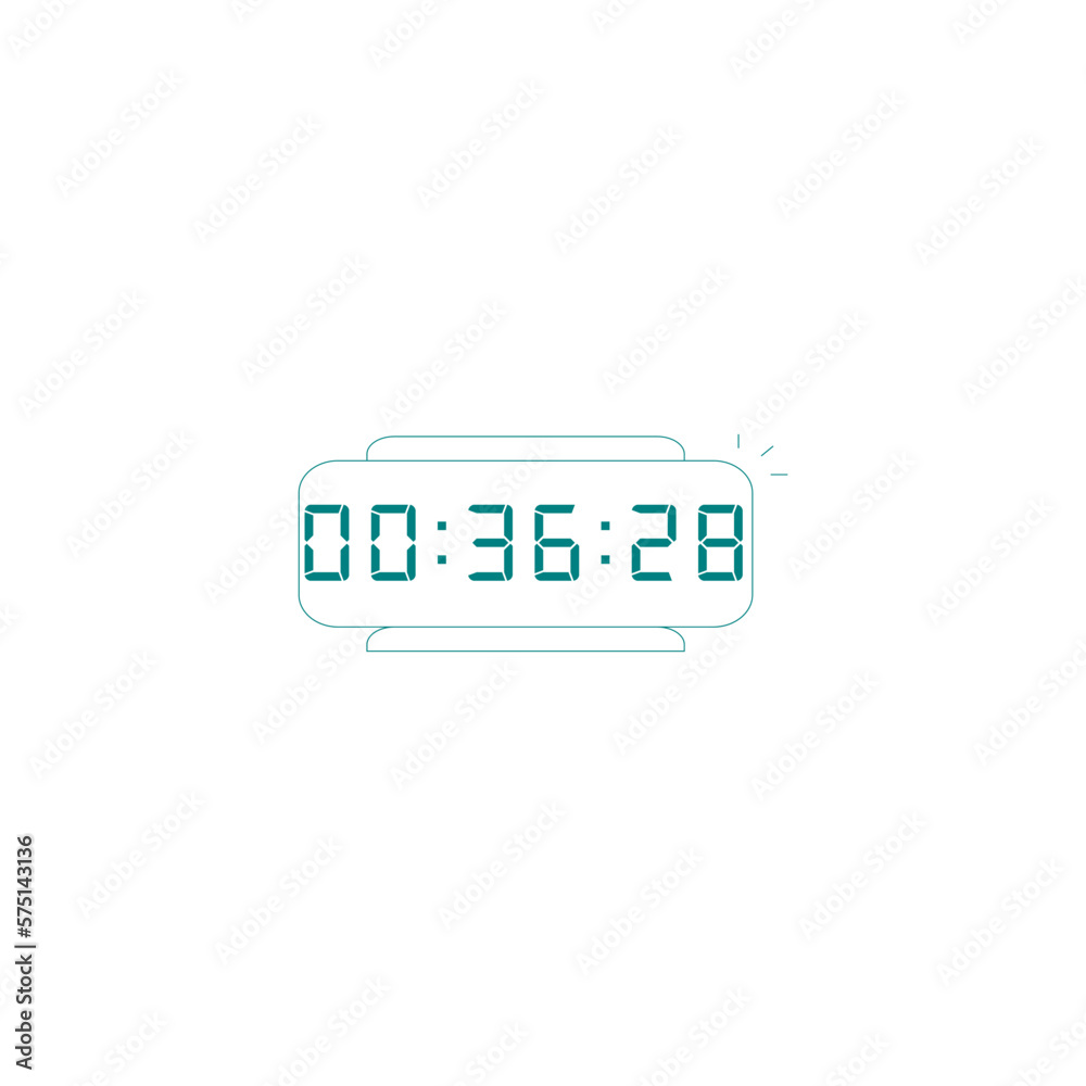 Digital clock icon vector design illustration. Digital clock icon vector design illustration.