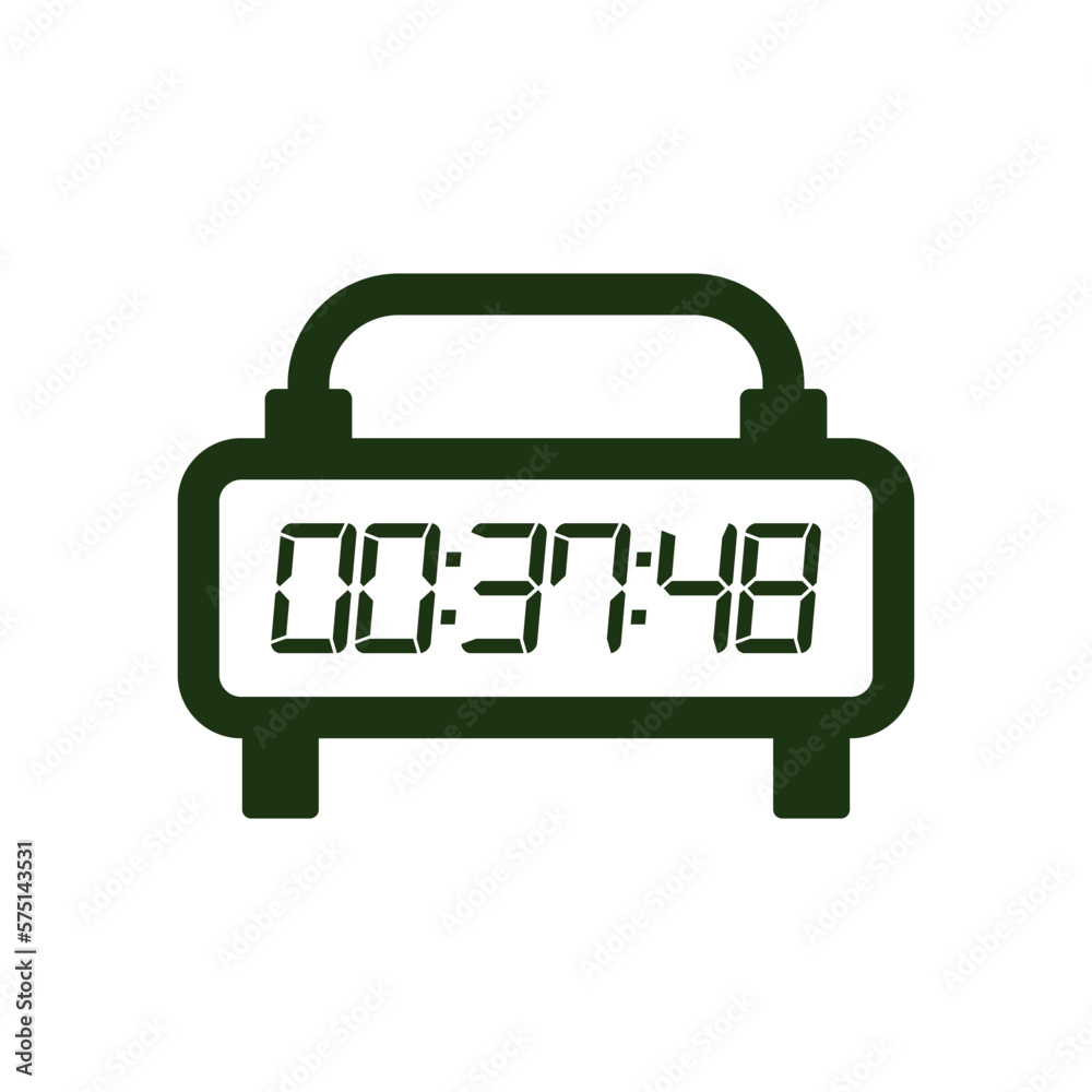 Digital clock icon vector design illustration. Digital clock icon vector design illustration.