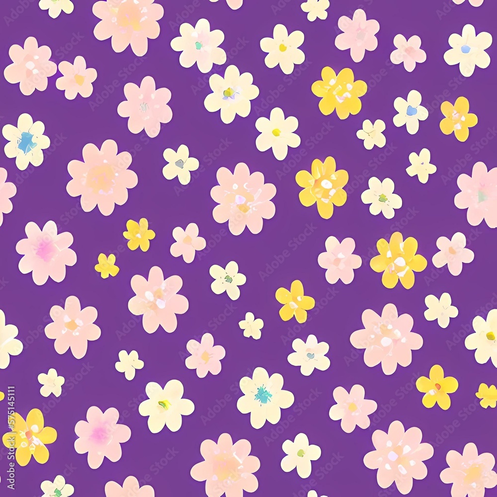 Flower pattern created with generative ai technology Flower pattern created with generative ai technology