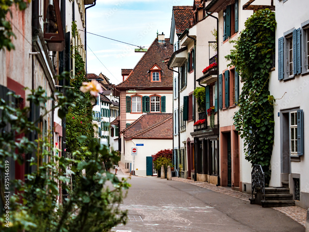 Streets of beautiful Basel. The comfort of an old European city