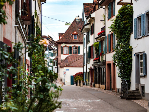 Fototapeta Naklejka Na Ścianę i Meble -  Streets of beautiful Basel. The comfort of an old European city