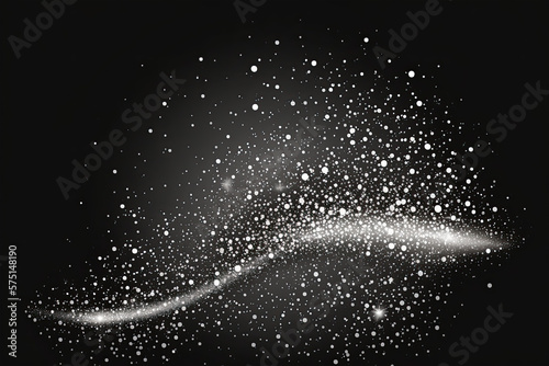 Glittering vector dust on a black background. White sparkling lights. Christmas Holiday glow particle. Magic star effect. Shine background. Festive party design  star  light  snow  christmas  space 