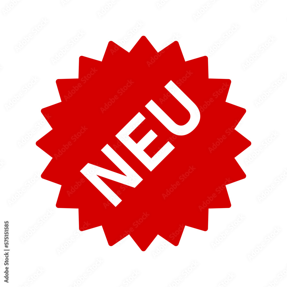 Neu (New in German) Basic New Product or New Feature Sticker or Adhesive Badge Symbol Sign Icon. Vector Image. Neu (New in German) Basic New Product or New Feature Sticker or Adhesive Badge Symbol Sign Icon. Vector Image.