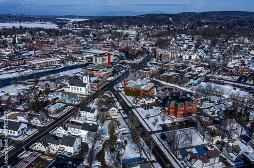Aerial view of Laconia, New Hampshire  photo