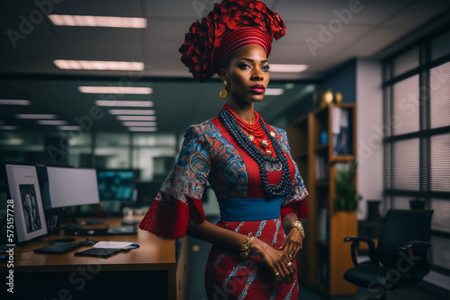 Generative AI. Portrait of a young African woman