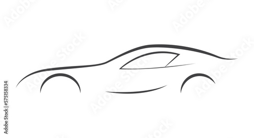 Minimal Car Logo Design - Car Icon Vector Illustration Template Design - Sketch of a Car