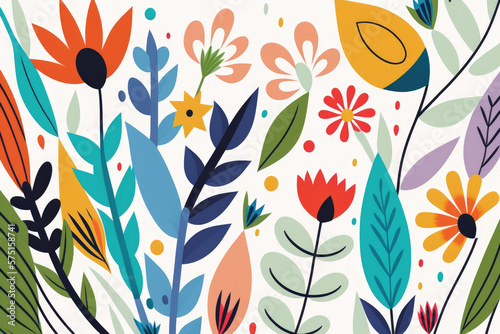 Obraz na płótnie Background with colorful flowers. Generative AI w salonie