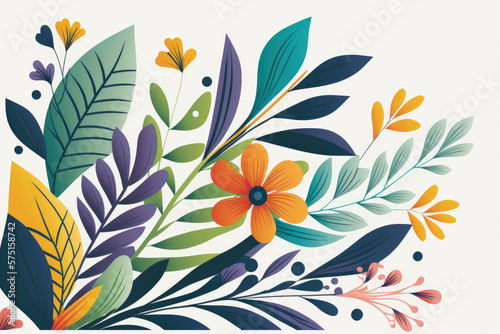 Obraz na płótnie Background with colorful flowers. Generative AI w salonie