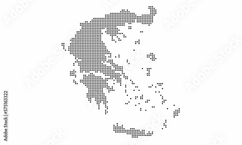 Greece dotted map with grunge texture in dot style. Abstract vector illustration of a country map with halftone effect for infographic. 