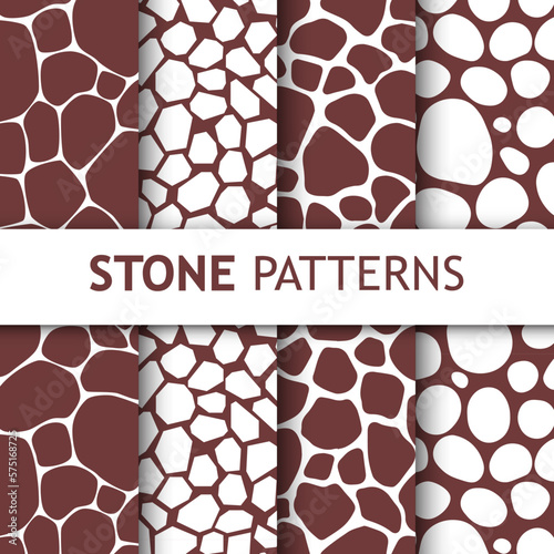 Paved tile stone pavement of surface seamless pattern vector. Texture of construction made with rocks material road or floor restoration decoration