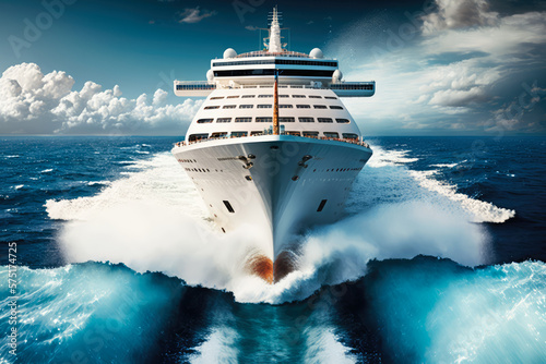 Voyage across the ocean on a majestic cruise ship, generative ai