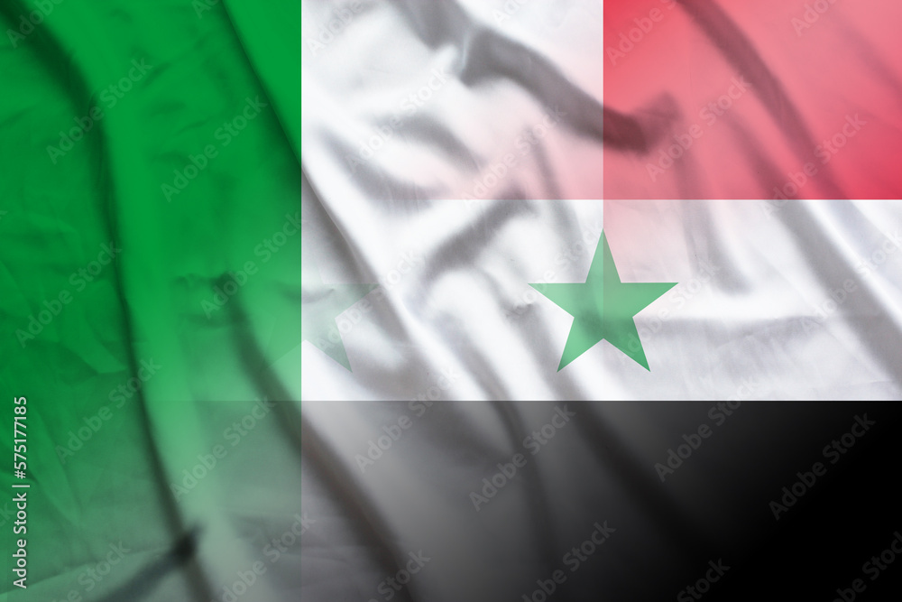 Italy and Syria state flag international relations SYR ITA Italy and Syria state flag international relations SYR ITA