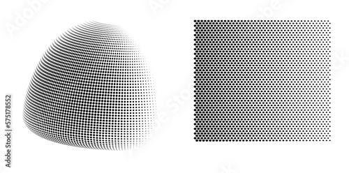 Set Design elements - Halftone dot pattern on white background. Vector illustration eps 10 frame with black abstract random dots for technology, big data theme, grunge cover page about hi-tech, IT.