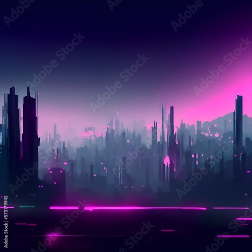 Dreamy cyberpunk landscape