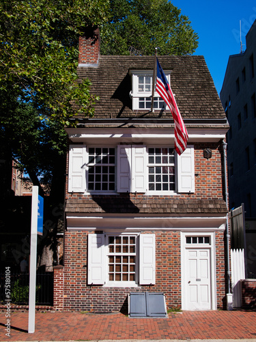The Betsy Ross House in Philadelpha, Pennsylvania, USA, where the first American Flag was sewed. photo