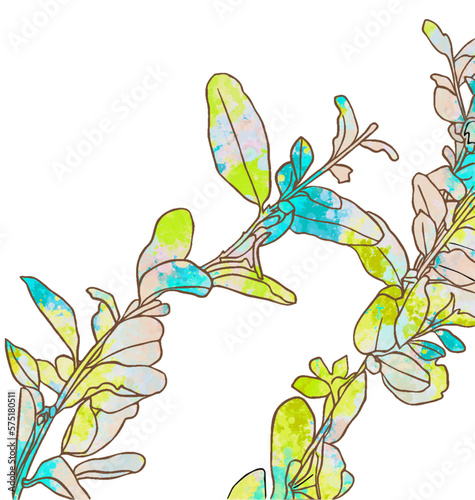 観葉植物をモチーフにしたイラスト（黄緑）