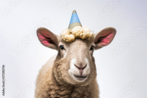 A Cute Sheep in a Party Hat , Nursery Animal , Nursery Wall Art , Kids Room , Digital Download, Printable Wall Art, Nursery Print