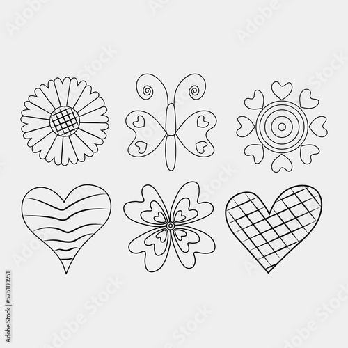 line heart set isolated on a white background. Vector illustration. valentine's day