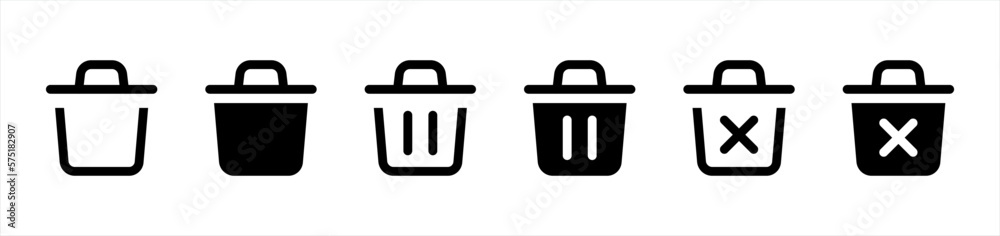 Trash can icon. bin or delete symbol. rubbish signs, vector illustration Trash can icon. bin or delete symbol. rubbish signs, vector illustration