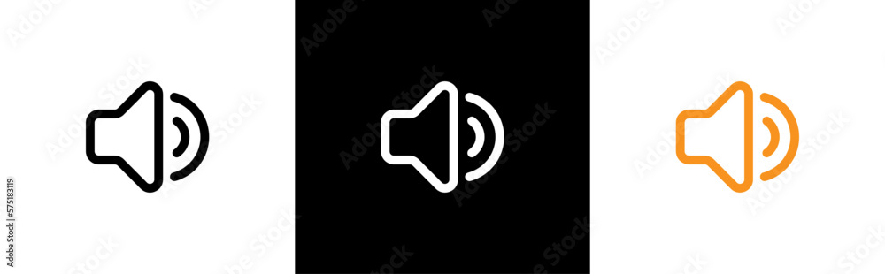 Audio speaker volume icon. sound symbol. loudspeaker in modern design signs, vector illustration