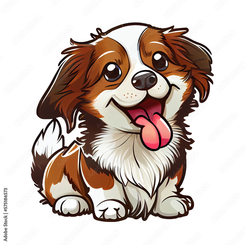 Cute and happy dog sticker Sticker, Ai Generated Cute and happy dog sticker Sticker, Ai Generated