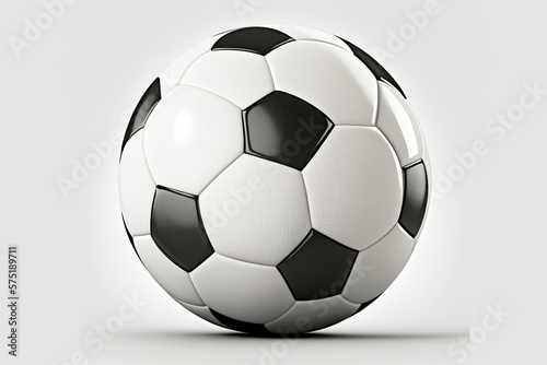 Classic soccer ball. Sport objects on white background  ball  soccer  football  sport  isolated  white  black  game  leather  object  play  equipment  sphere  soccer ball  sports  leisure  3d 