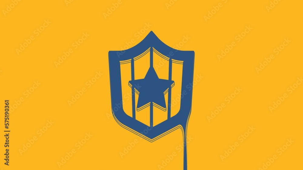 Blue Shield with stars and stripes icon isolated on orange background. United States of America country flag. 4th of July. USA Independence day. 4K Video motion graphic animation Blue Shield with stars and stripes icon isolated on orange background. United States of America country flag. 4th of July. USA Independence day. 4K Video motion graphic animation