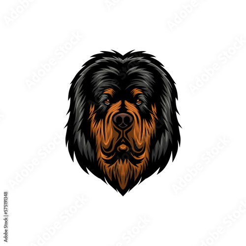 Head Vector illustration design of tibetan mastiff on white background