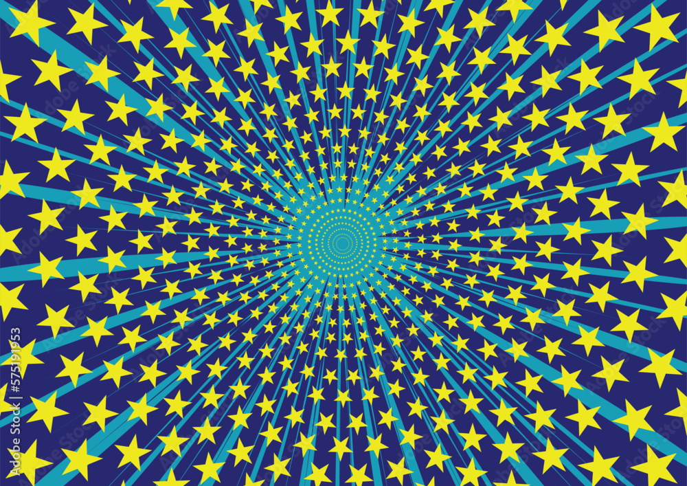  Retro clipart background with halftone stars and irregular rays. The stars and rays are in a circular pattern, the illustration format is in vector and jpg.