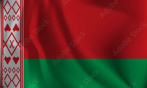 Flag of Belarus, with a wavy effect due to the wind.