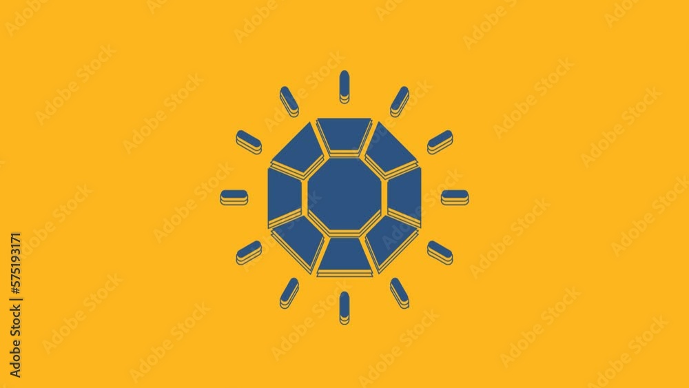 Blue Diamond icon isolated on orange background. Jewelry symbol. Gem stone. 4K Video motion graphic animation Blue Diamond icon isolated on orange background. Jewelry symbol. Gem stone. 4K Video motion graphic animation