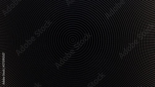 The circular pattern 3D Futuristic cubes dark black background Abstract geometric grid pattern