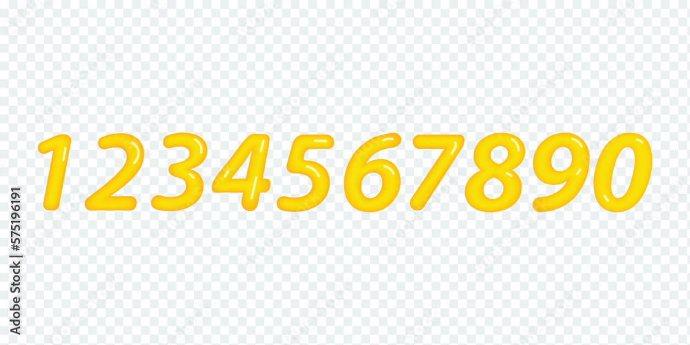 3D numbers 1234567890 on white background ilustração do Stock