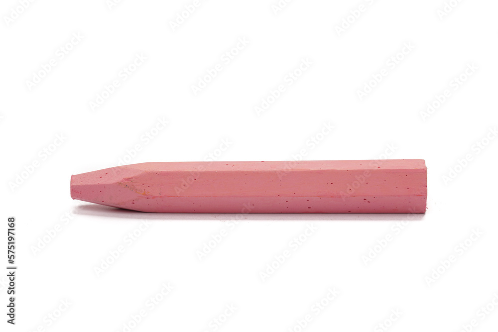 Closeup pink oil pastel on white background Closeup pink oil pastel on white background
