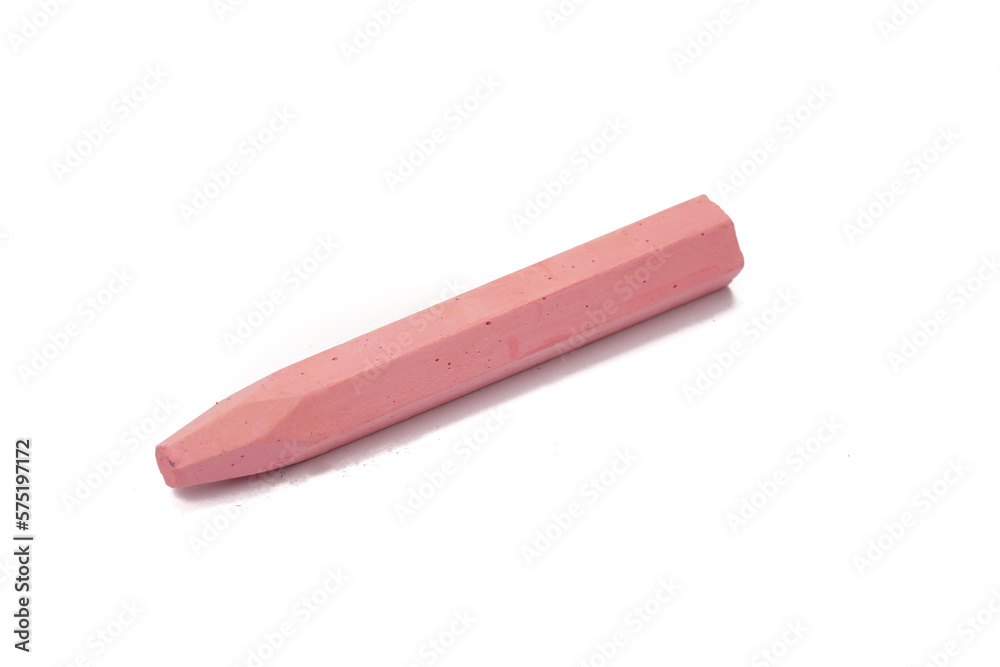 Closeup pink oil pastel on white background Closeup pink oil pastel on white background