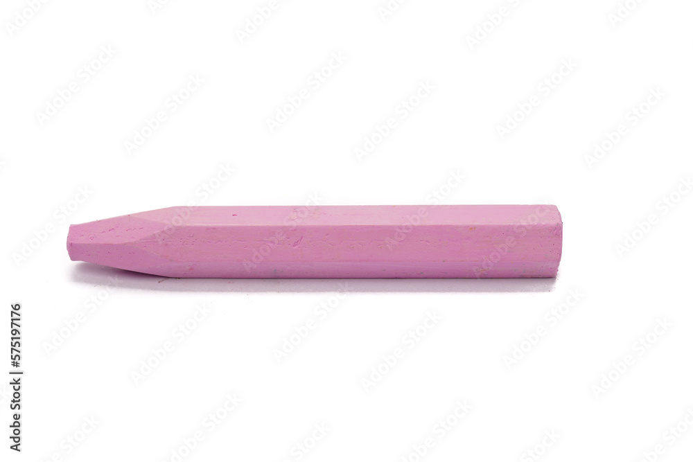 Closeup pink oil pastel on white background Closeup pink oil pastel on white background