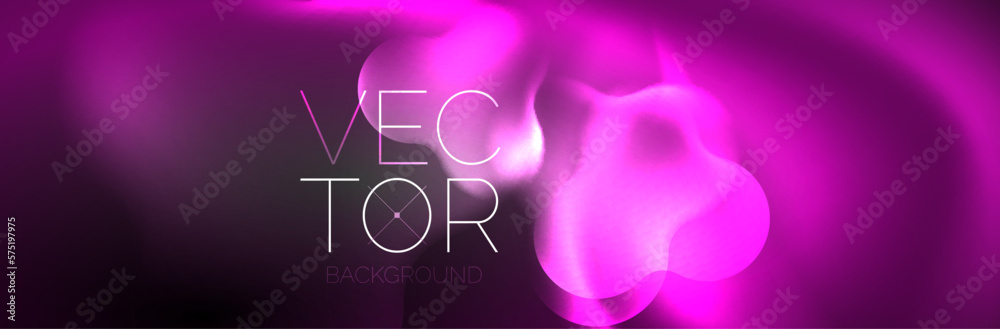 Obraz premium Glowing neon lights abstract shapes composition. Magic energy concept. Template for wallpaper, banner, background or landing