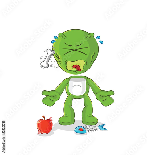 alien burp mascot. cartoon vector