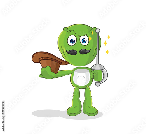 alien fencer character. cartoon mascot vector