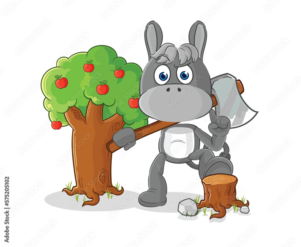 donkey Carpenter illustration. character vector donkey Carpenter illustration. character vector